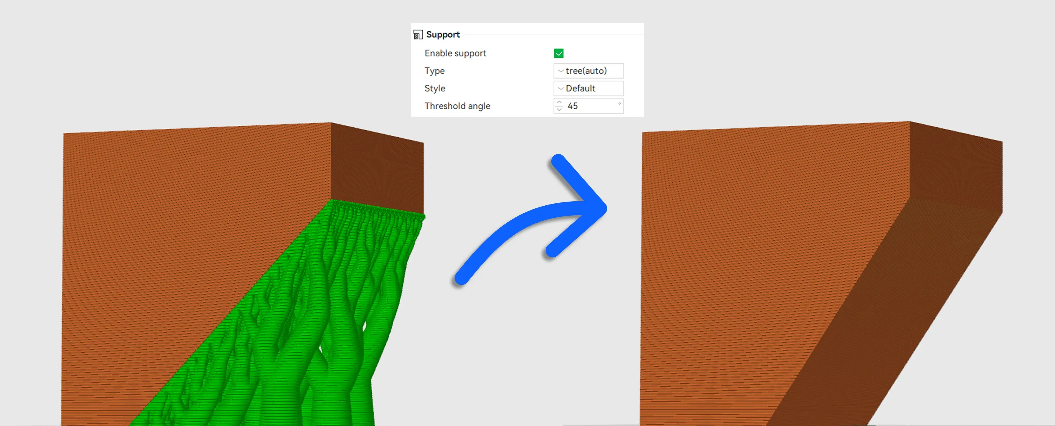 Mengatur Objek agar Overhang Kecil